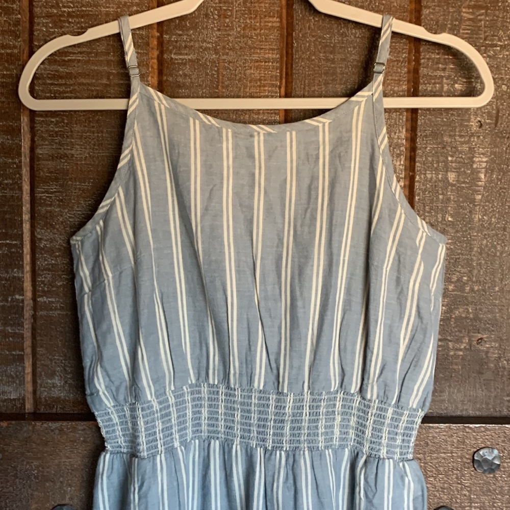 NWT Toad & Co Airbrush Maxi Dress High Tide 100% organic cotton uneven stripe XS - Picture 5 of 17